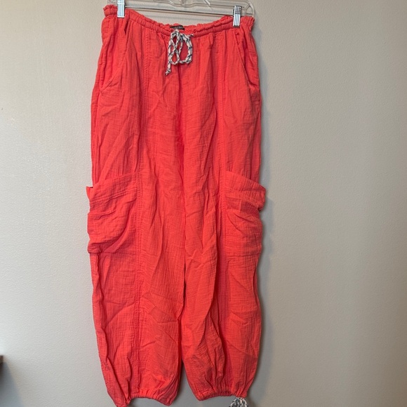 wild fable Pants - Wild Fable NWT Coral Drawstring Waist Linen Cargo Pants